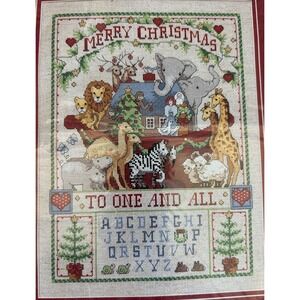 Cross stitch  Merry Christmas to one and all Noah's Ark Craft Hobby Sewing NIP